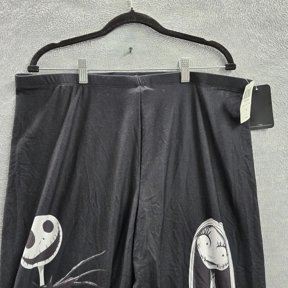 Disney Women Legging 3X Black Graphic Jack Skellington Sally NBC Lace Up NWT‎